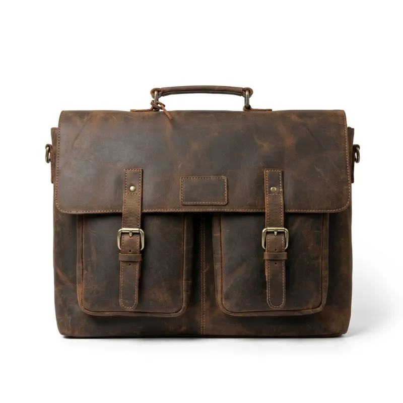 Full Grain Leather Briefcase made by Classy Leather Bags