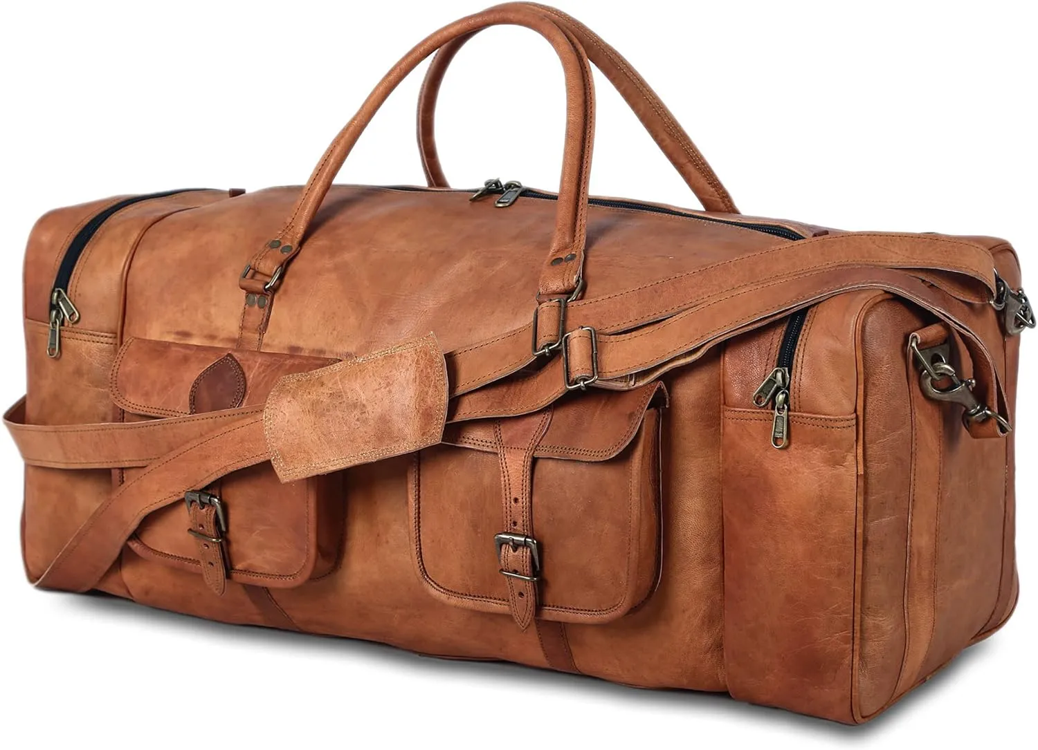 Extra Large Weekender Duffle Bag – Full Grain Leather sold by Classy Leather Bags product image thumbnail 2