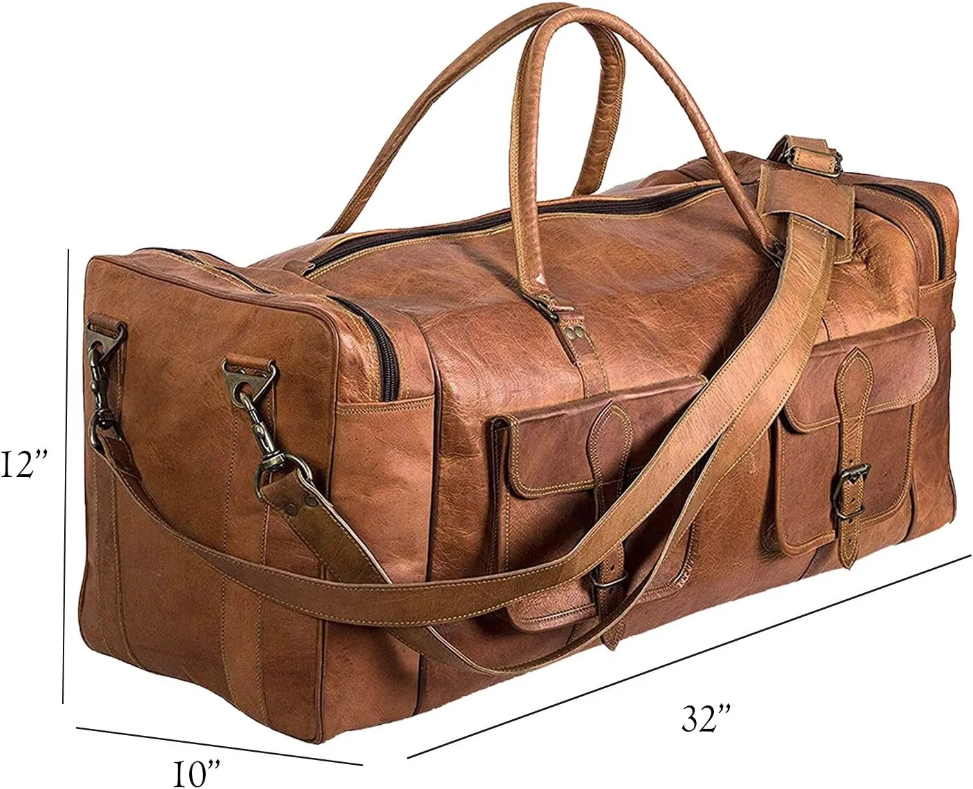 Extra Large Weekender Duffle Bag – Full Grain Leather sold by Classy Leather Bags product image thumbnail 5