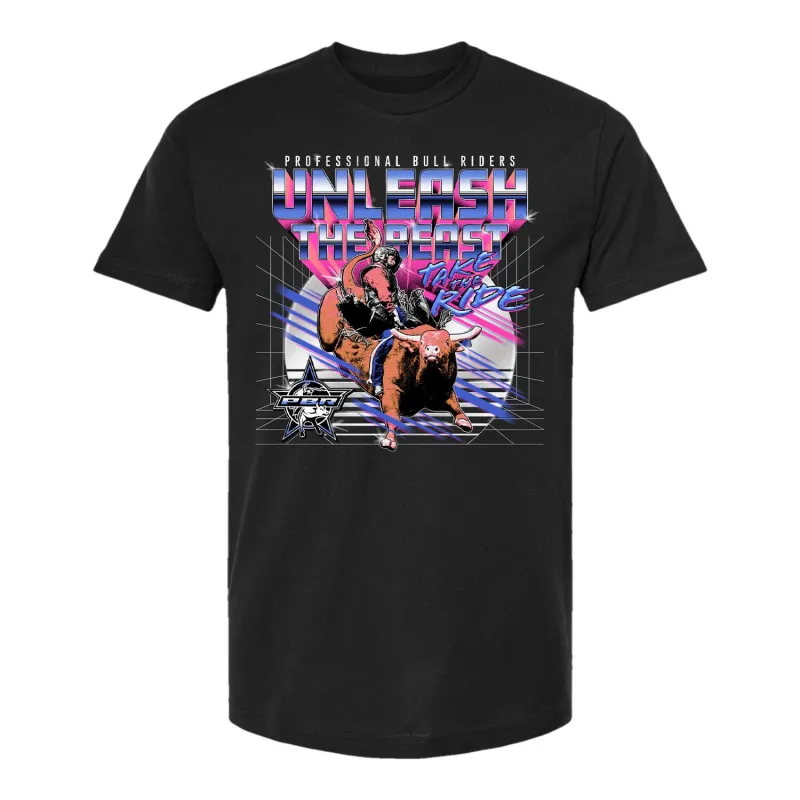 PBR Unleash The Beast Synthwave T-Shirt - Black sold by PBR