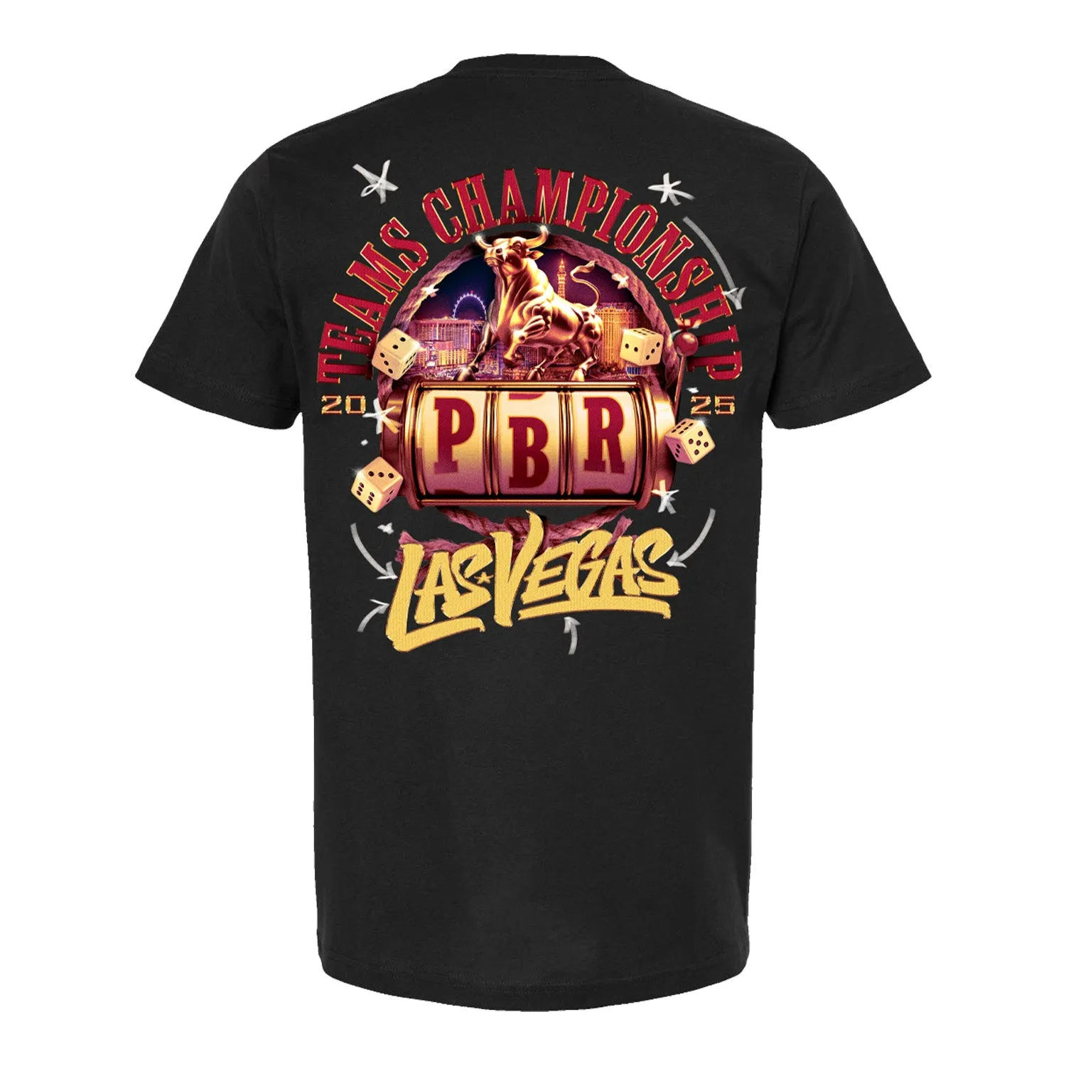 PBR 2025 Teams Championship Slot Machine T-Shirt - Black sold by PBR