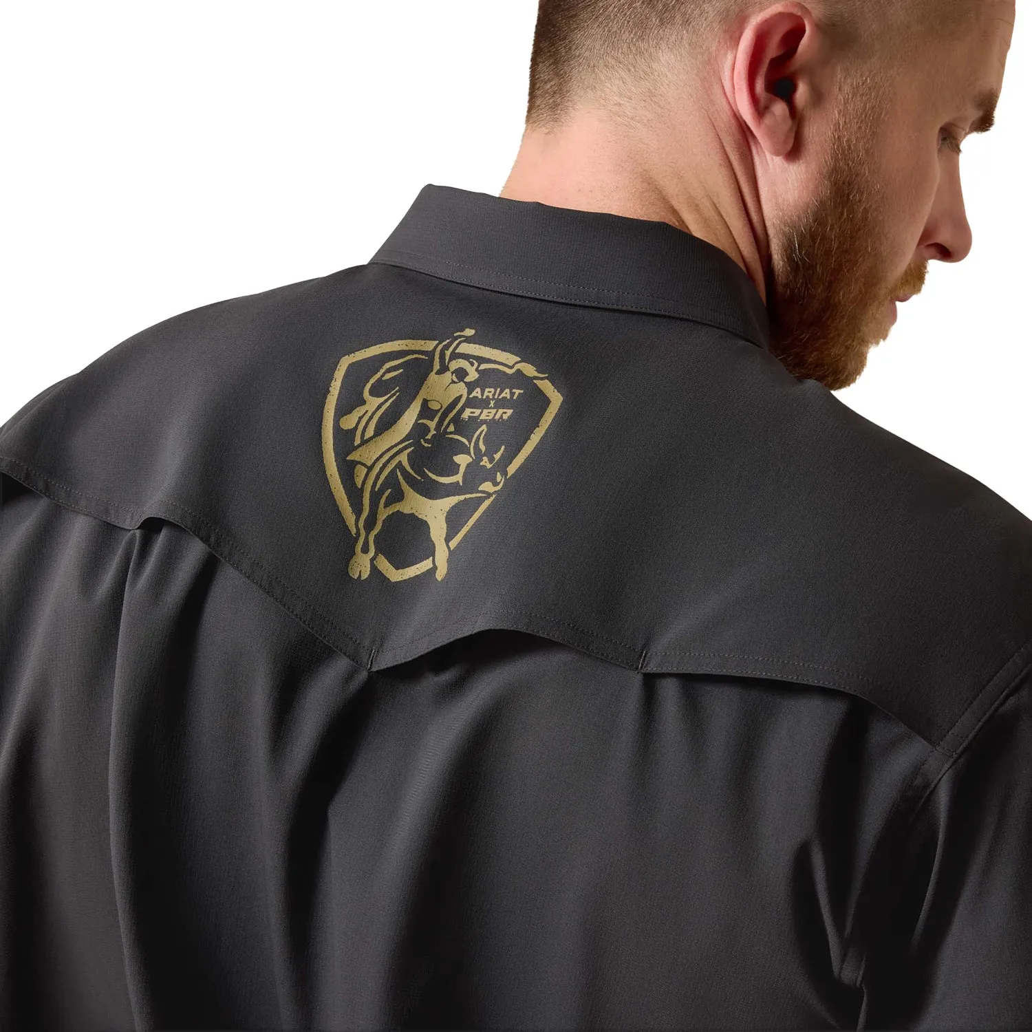 PBR x Ariat Western Black Button Up Shirt - Black sold by PBR product image thumbnail 3