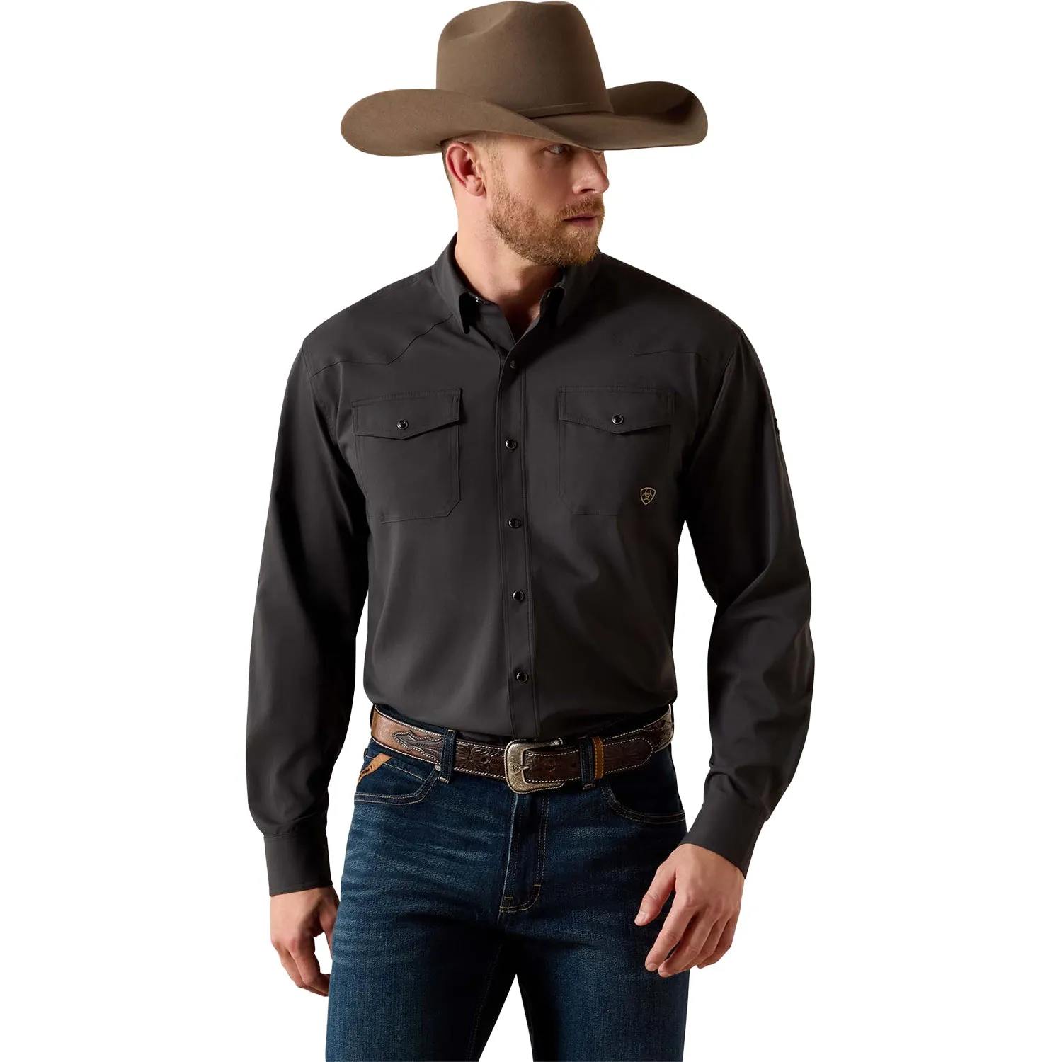 PBR x Ariat Western Black Button Up Shirt - Black sold by PBR