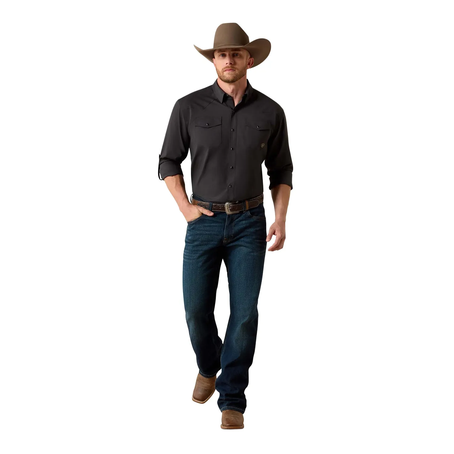PBR x Ariat Western Black Button Up Shirt - Black sold by PBR product image thumbnail 4
