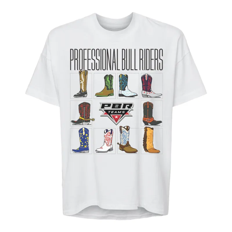 PBR Ladies Team Series Artistic Boots T-Shirt - White sold by PBR