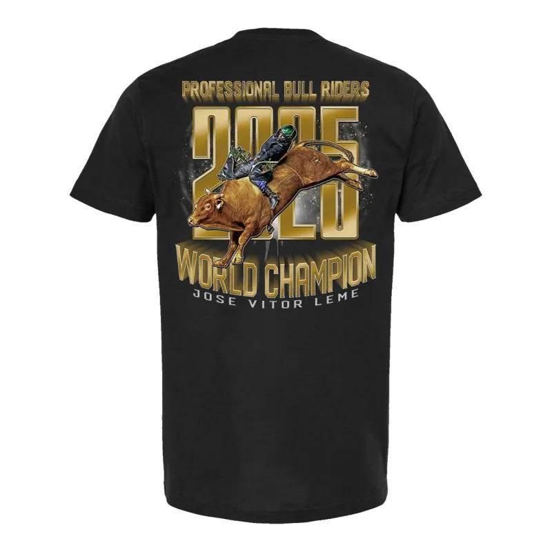 PBR 2025 World Champ Jose Vitor Leme T-Shirt - Black sold by PBR