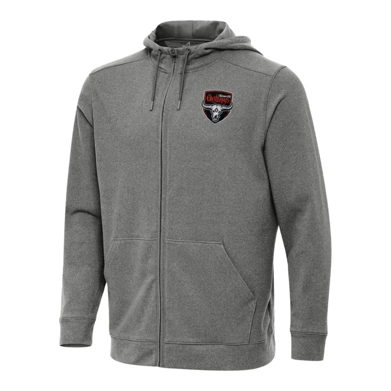 PBR x Antigua Kansas City Outlaws Effortless Full Zip Hoodie - Silver sold by PBR