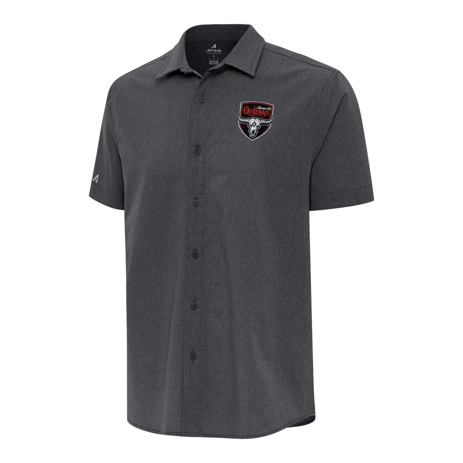 PBR x Antigua Kansas City Outlaws Activate Woven Shirt - Grey sold by PBR