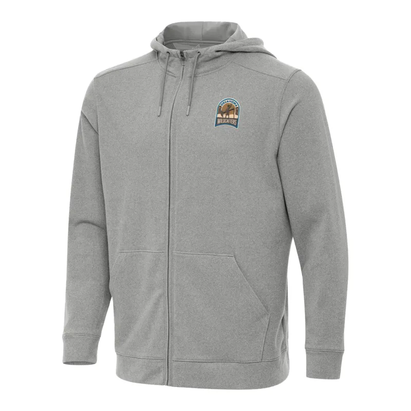 PBR x Antigua Oklahoma Wildcatters Effortless Full Zip Hoodie - Silver sold by PBR