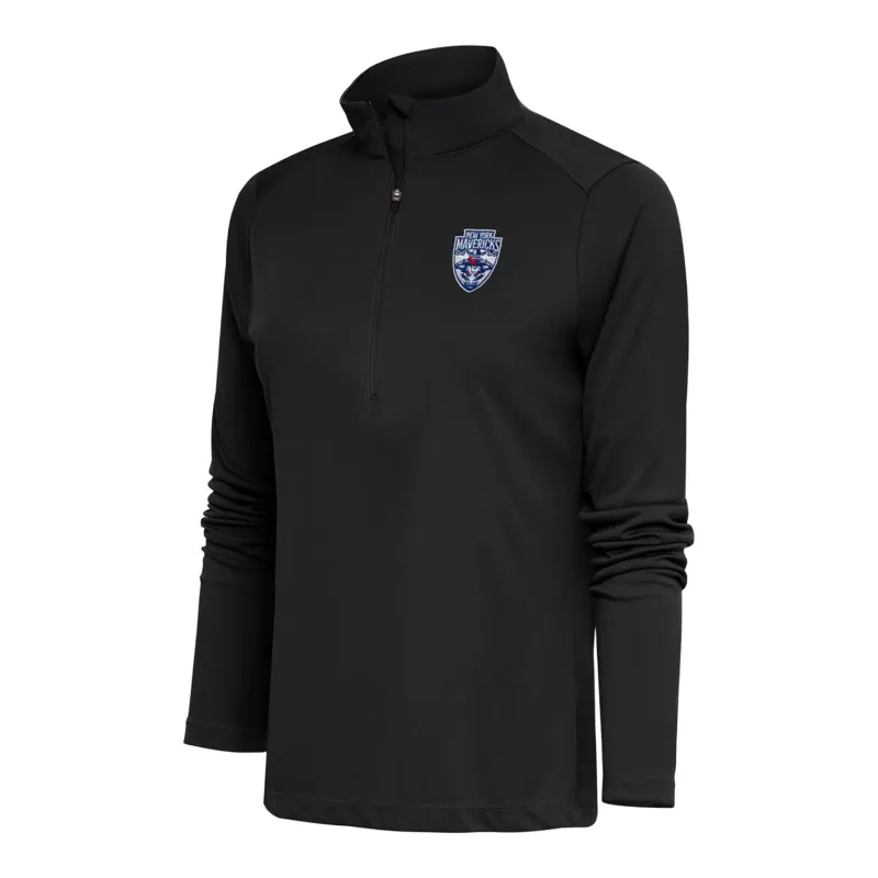 PBR x Antigua Ladies New York Mavericks Tribute 1/4 Zip Pullover - Black sold by PBR