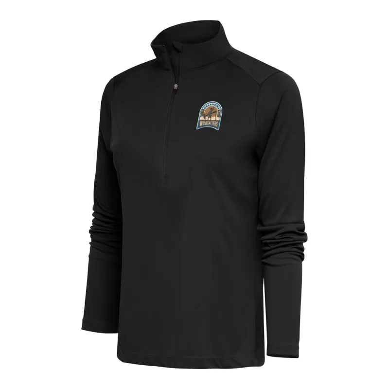 PBR x Antigua Ladies Oklahoma Wildcatters Tribute 1/4 Zip - Black sold by PBR