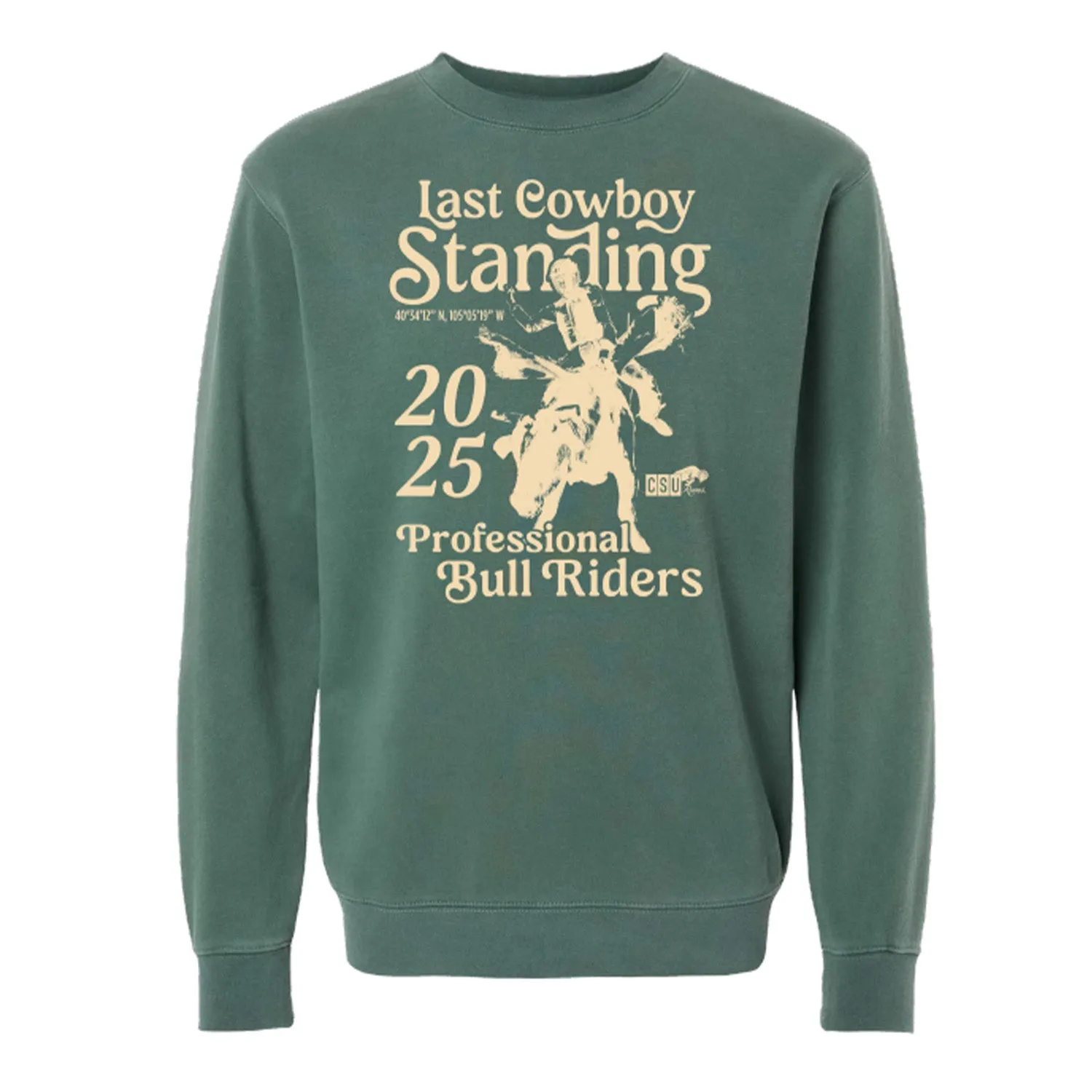CSU Last Cowboy Standing Coordinates Crewneck Sweatshirt - Green sold by PBR