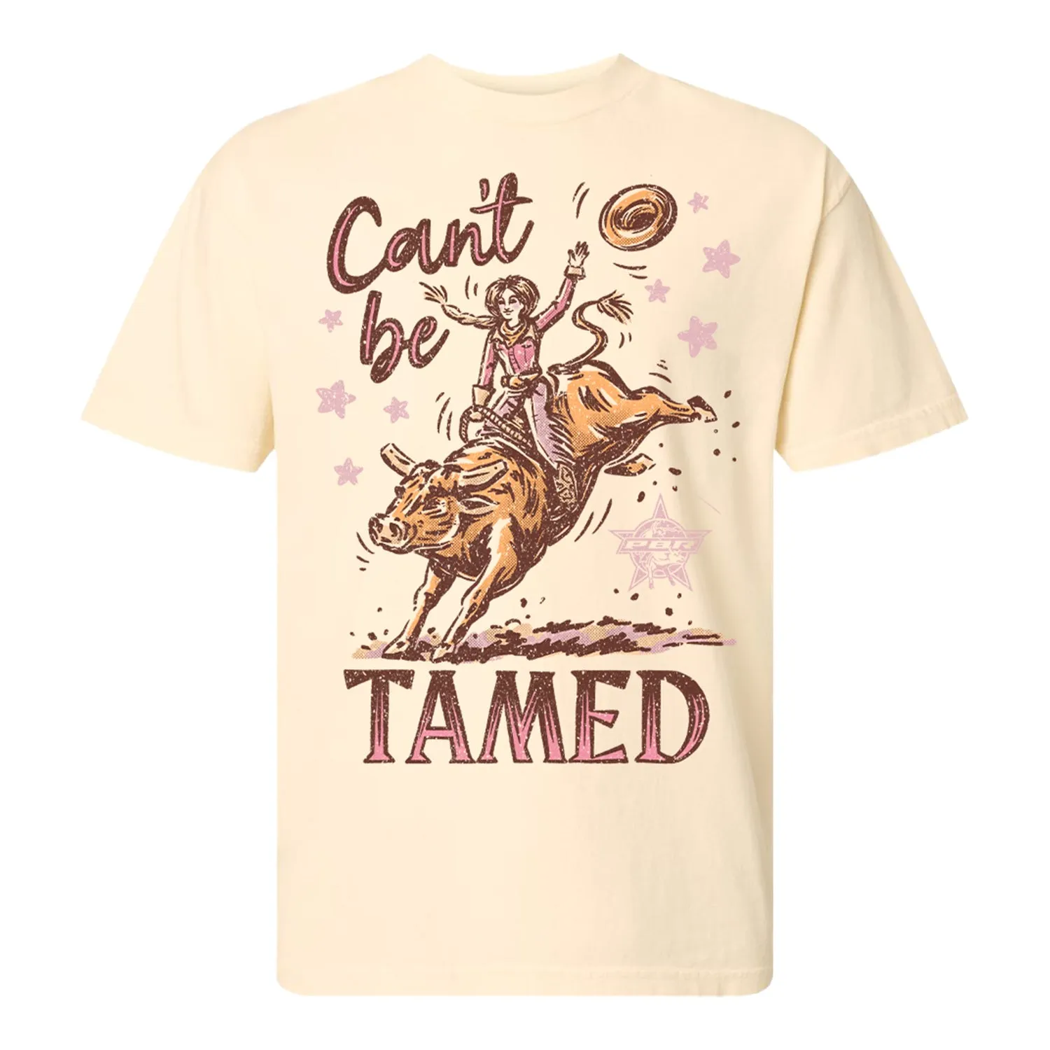 PBR x JJ Ladies Can't Be Tamed Oversized T-Shirt - Cream sold by PBR