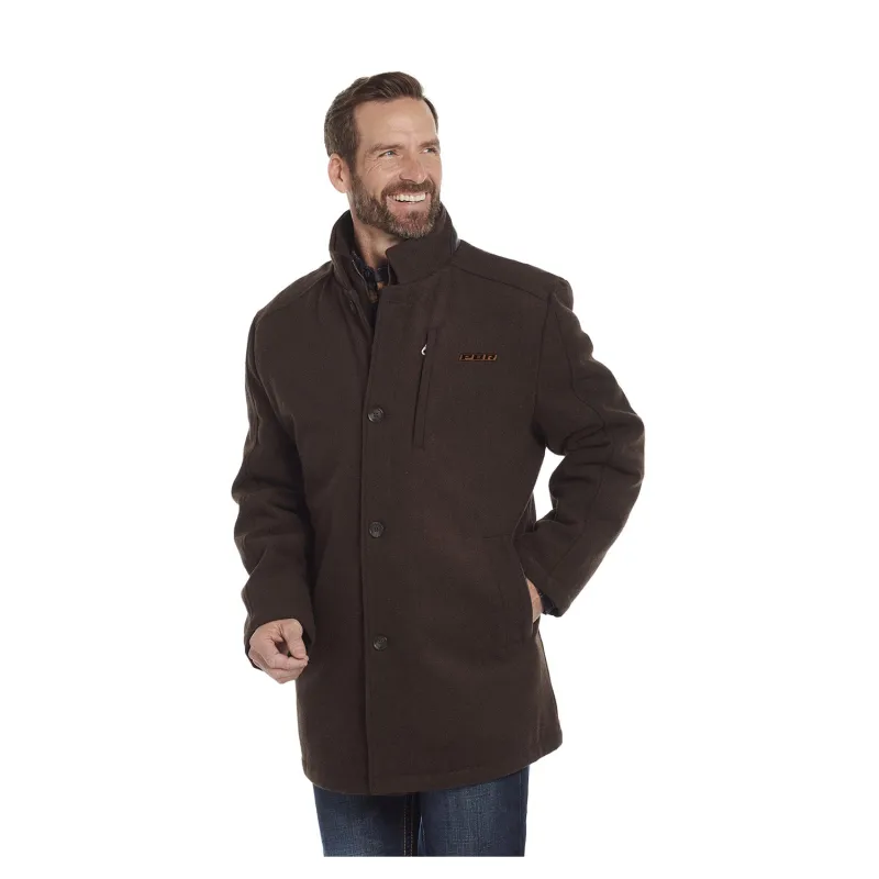 PBR Wool Faux Leather Trim Jacket - Brown made by PBR