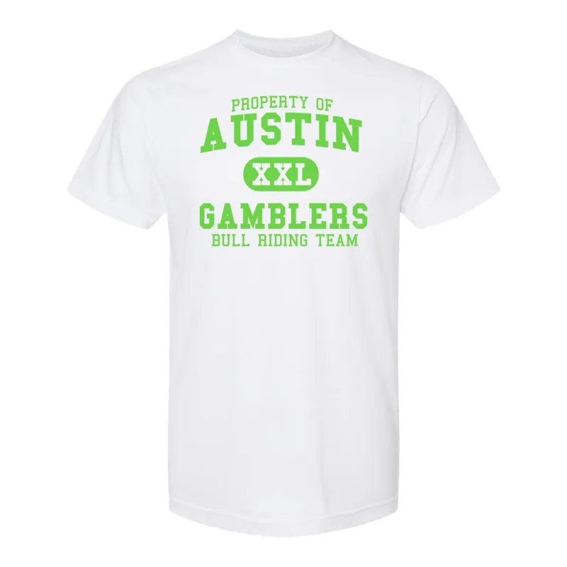 Austin Gamblers Collegiate T-Shirt - White sold by PBR