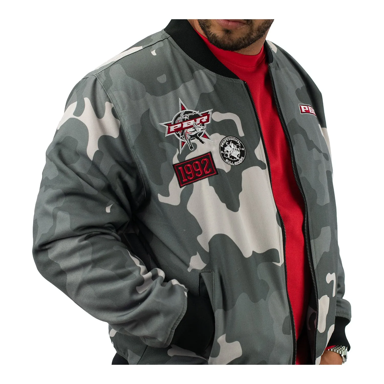 PBR Camo Bomber Jacket - Silver and White sold by PBR product image thumbnail 5