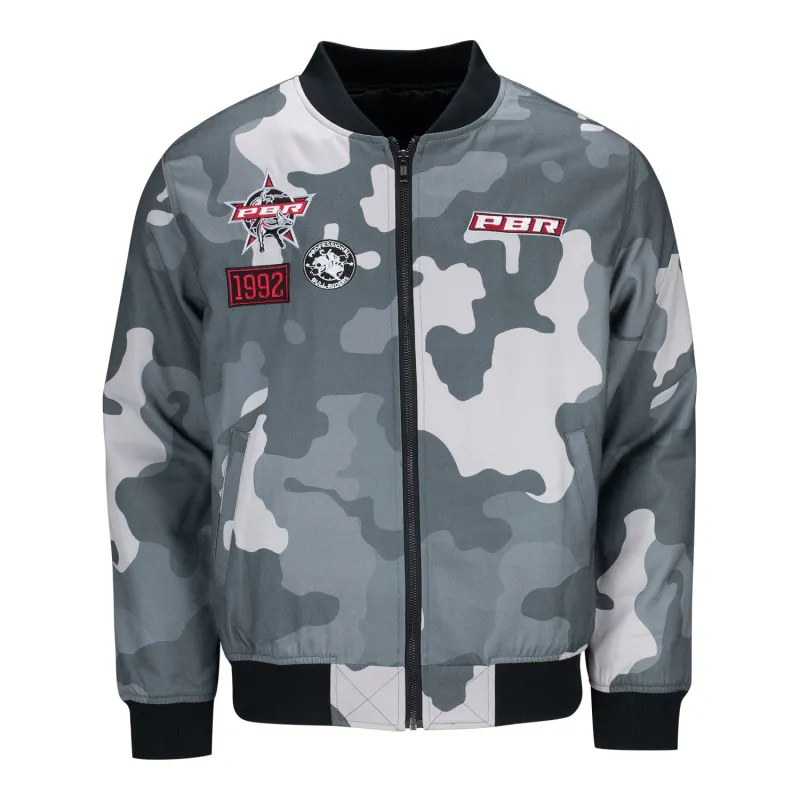 PBR Camo Bomber Jacket - Silver and White made by PBR