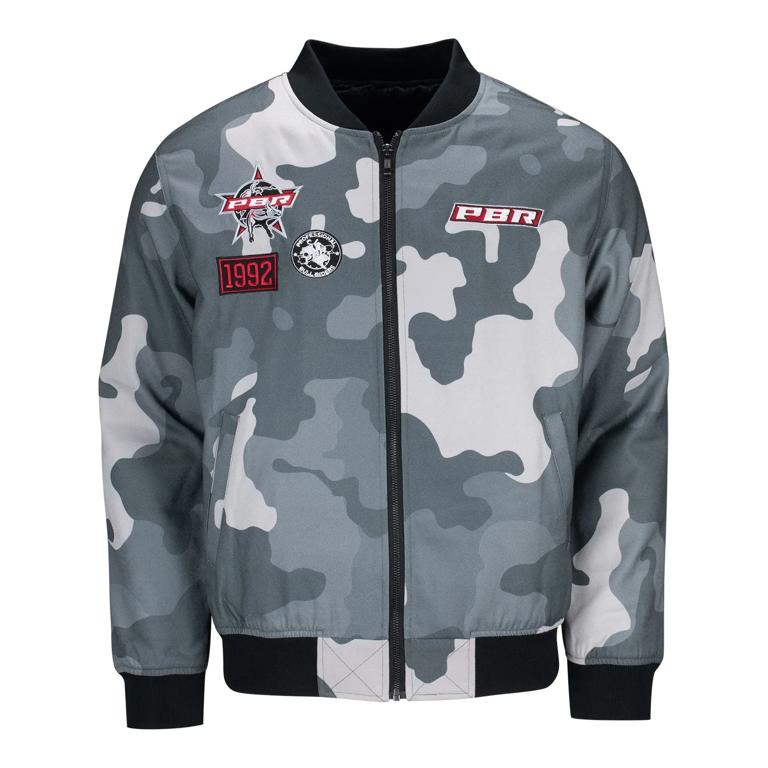 PBR Camo Bomber Jacket - Silver and White sold by PBR