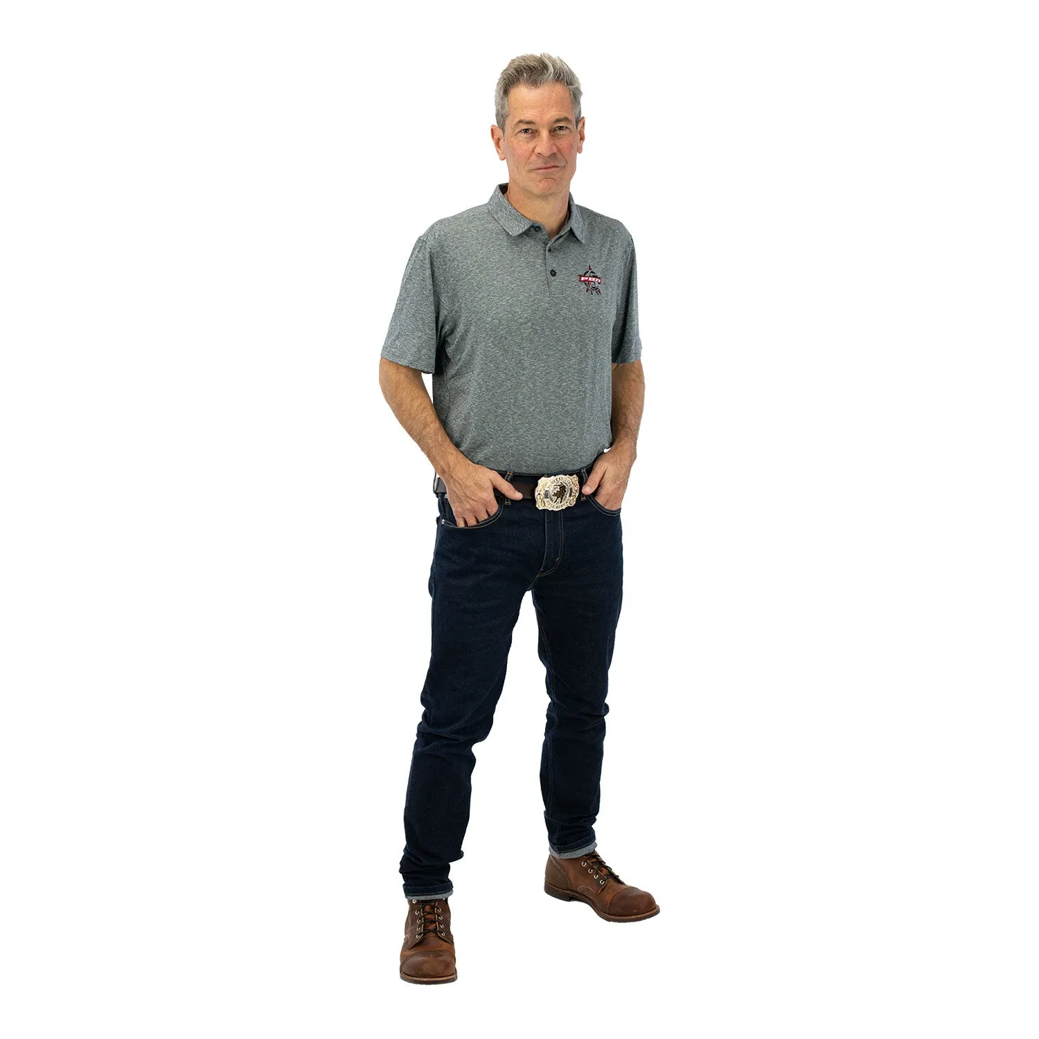 PBR Patch Polo Shirt - Grey sold by PBR product image thumbnail 2