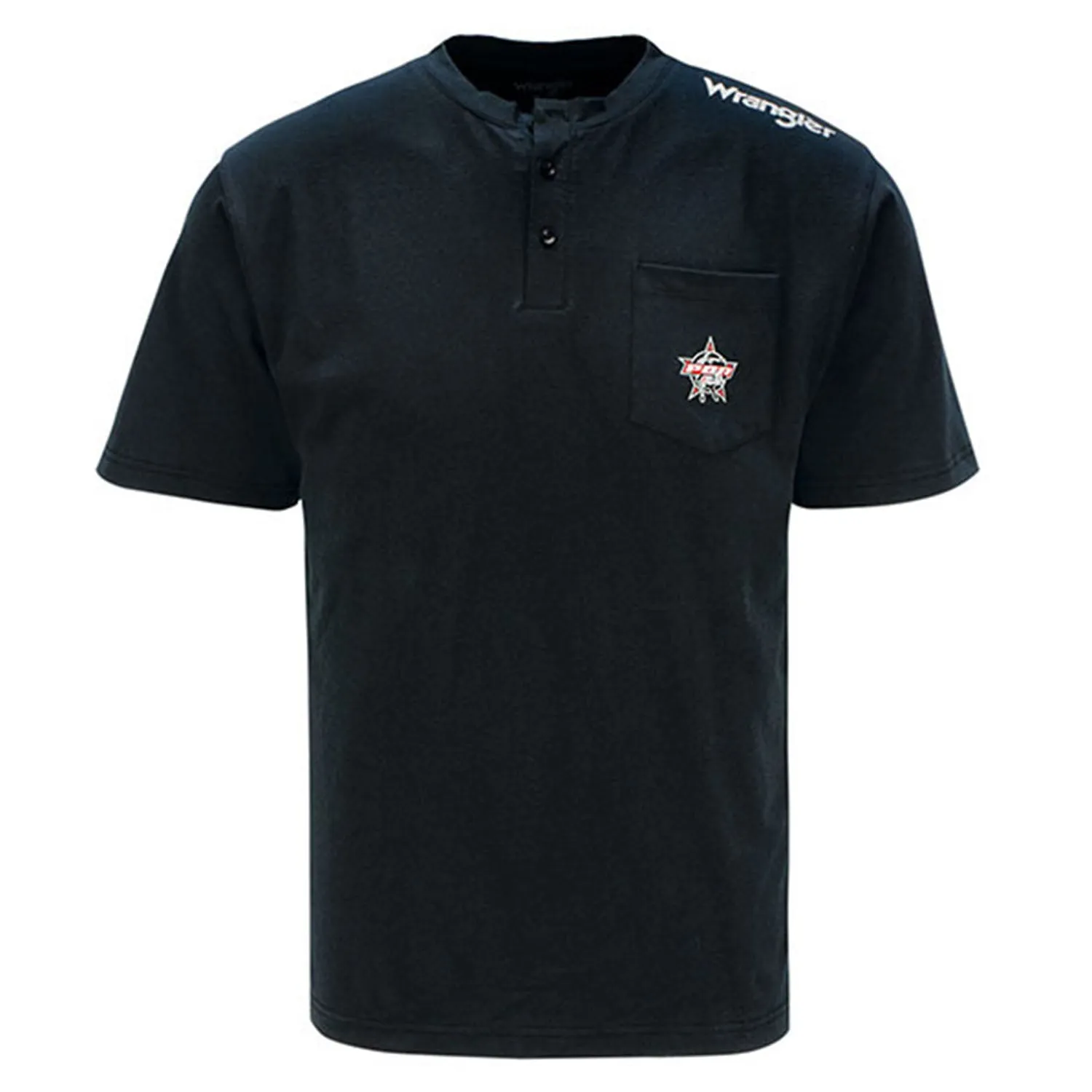 PBR x Wrangler Henley Pocket T-Shirt - Black sold by PBR