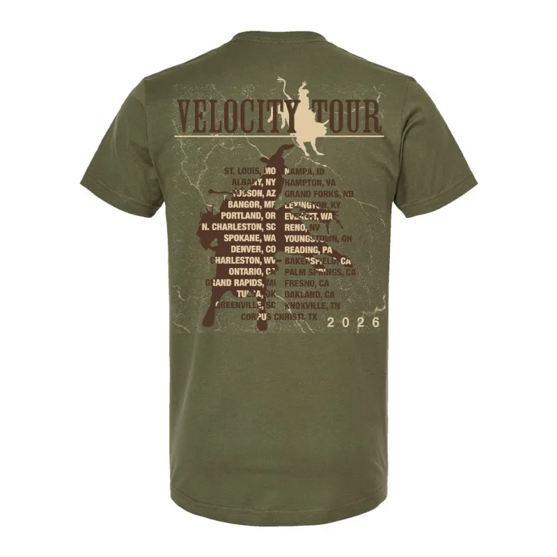 PBR Velocity Tour 2026 Routing T-Shirt - Military Green sold by PBR