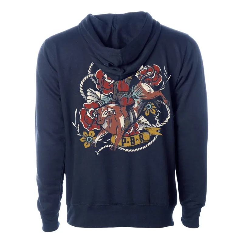 PBR Ropes & Roses Hoodie - Blue sold by PBR