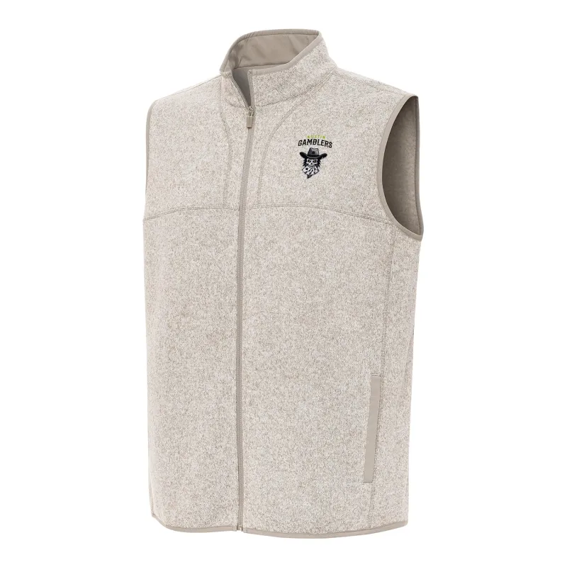 PBR x Antigua Austin Gamblers Fortune Vest - Oatmeal Heather sold by PBR