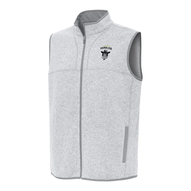 PBR x Antigua Austin Gamblers Fortune Vest - Light Grey Heather sold by PBR