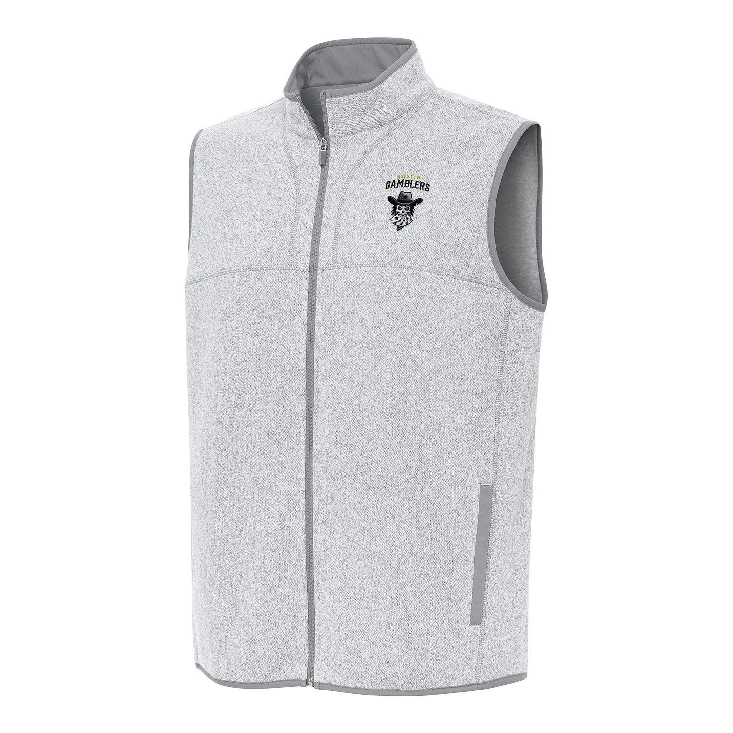 PBR x Antigua Austin Gamblers Fortune Vest - Light Grey Heather sold by PBR