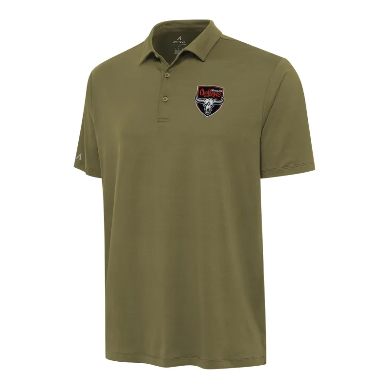 PBR x Antigua Kansas City Outlaws Reprocess Polo - Burnt Olive made by Antigua