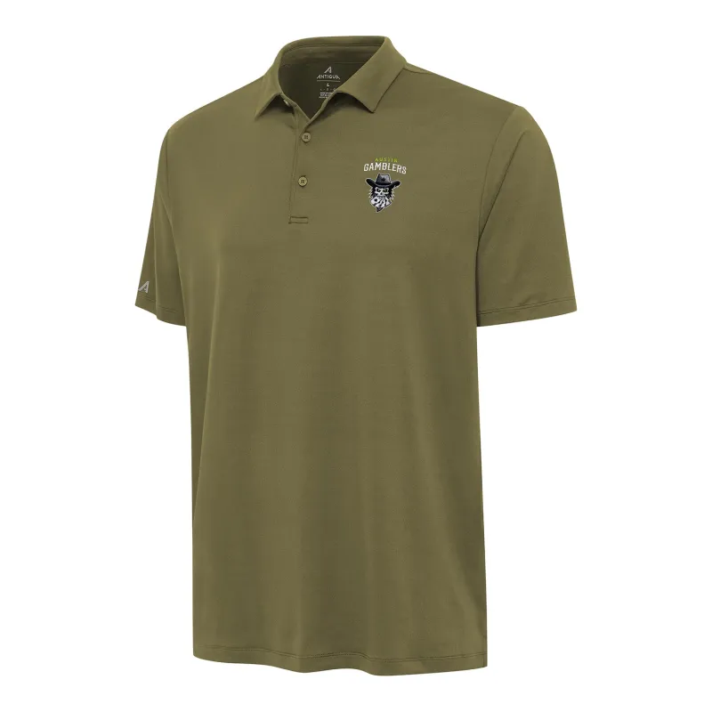 PBR x Antigua Austin Gamblers Reprocess Polo - Burnt Olive made by Antigua