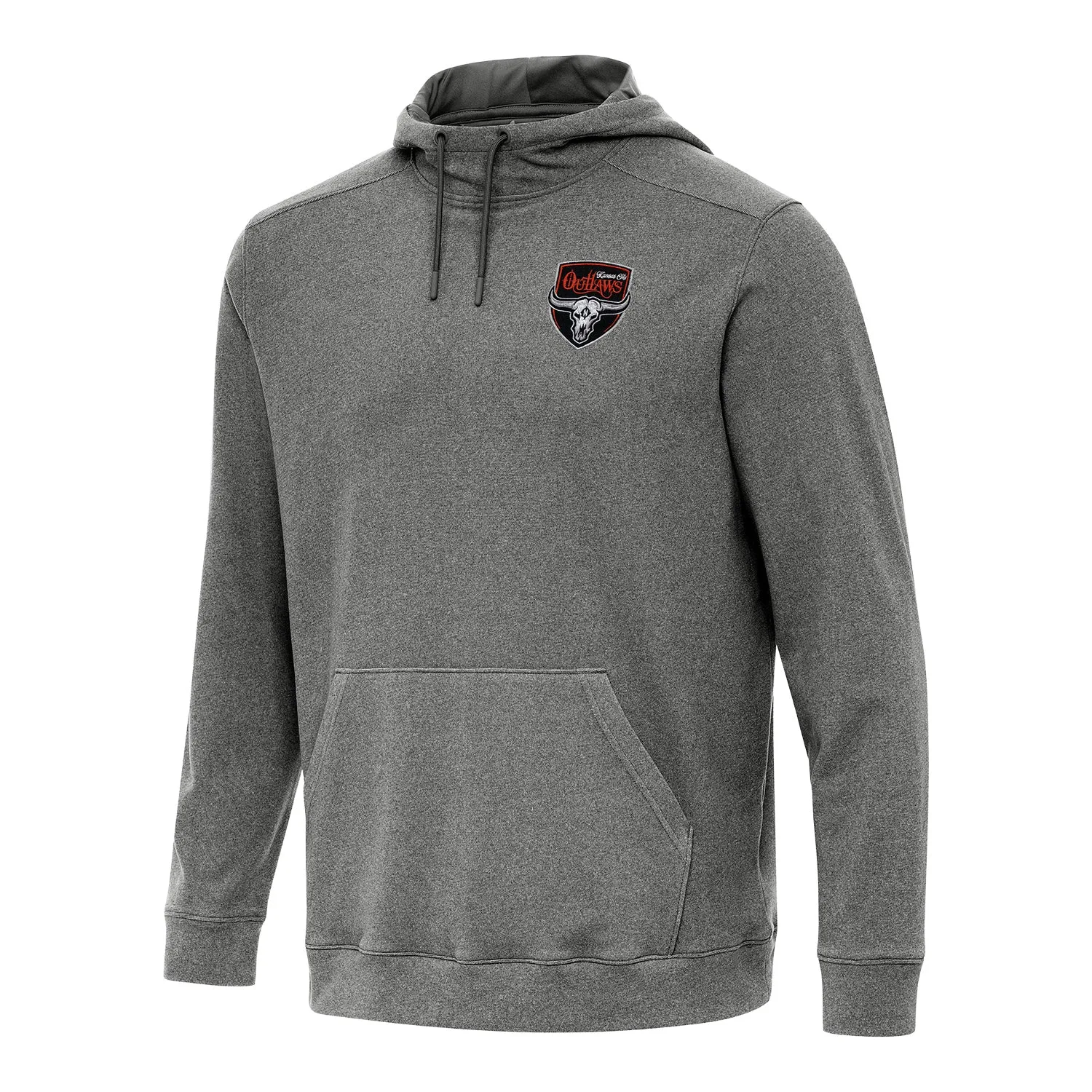 PBR x Antigua Kansas City Outlaws Cloud Pullover Hoodie - Light Heather Black sold by PBR