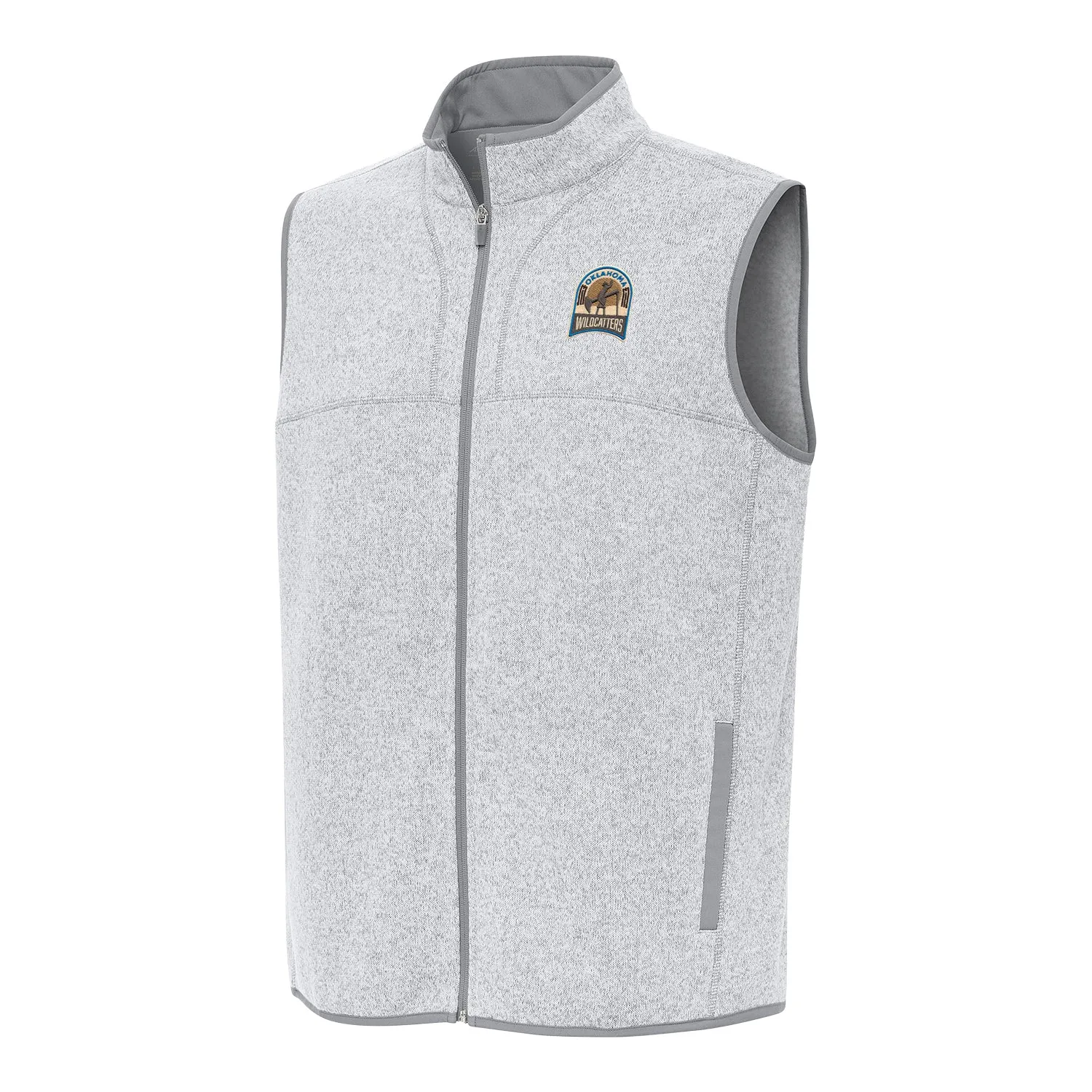 PBR x Antigua Oklahoma Wildcatters Fortune Vest - Light Grey Heather sold by PBR