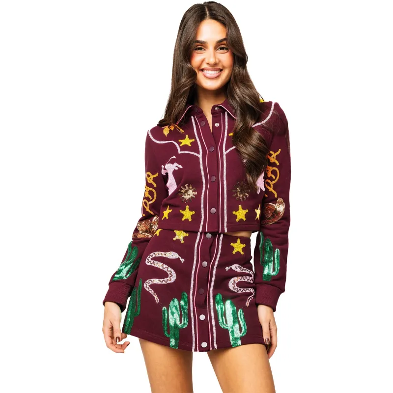 PBR x Queen of Sparkles Long Sleeve Icon Top - Maroon made by PBR