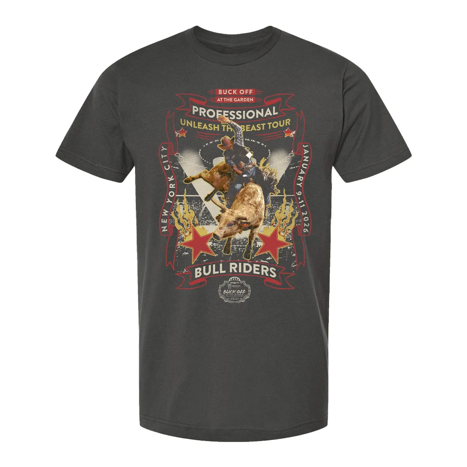 PBR Buck Off at the Garden 2026 T-Shirt - Charcoal sold by PBR