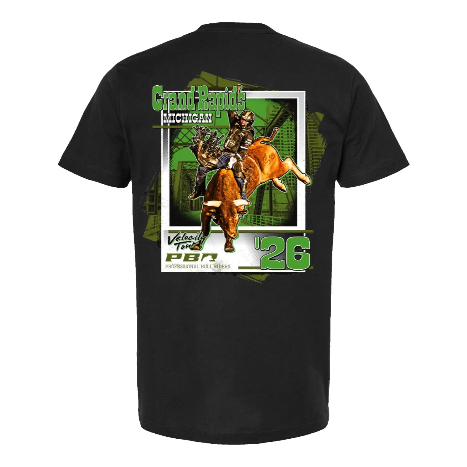 PBR Grand Rapids 2026 Velocity Tour City T-Shirt - Black sold by PBR