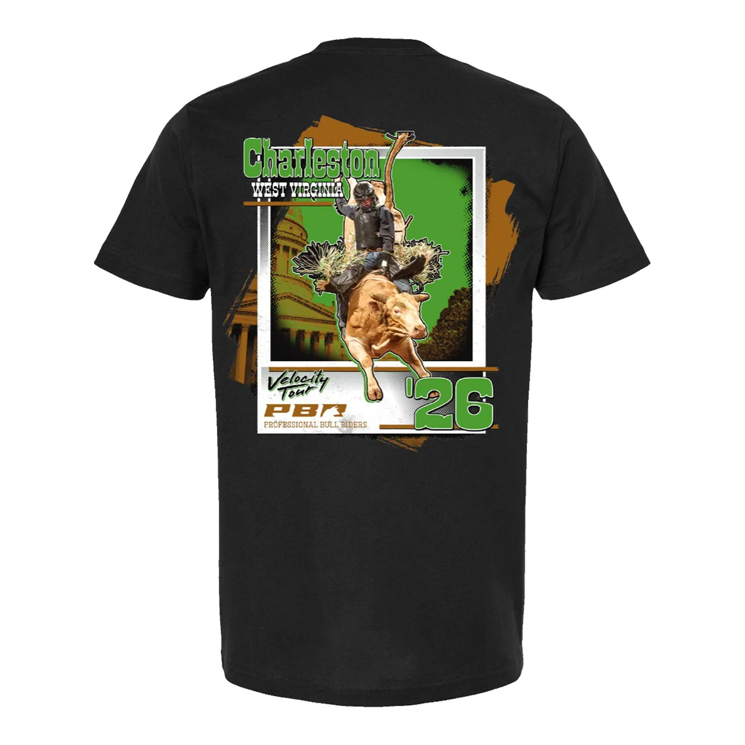 PBR Charleston 2026 Velocity Tour City T-Shirt - Black sold by PBR