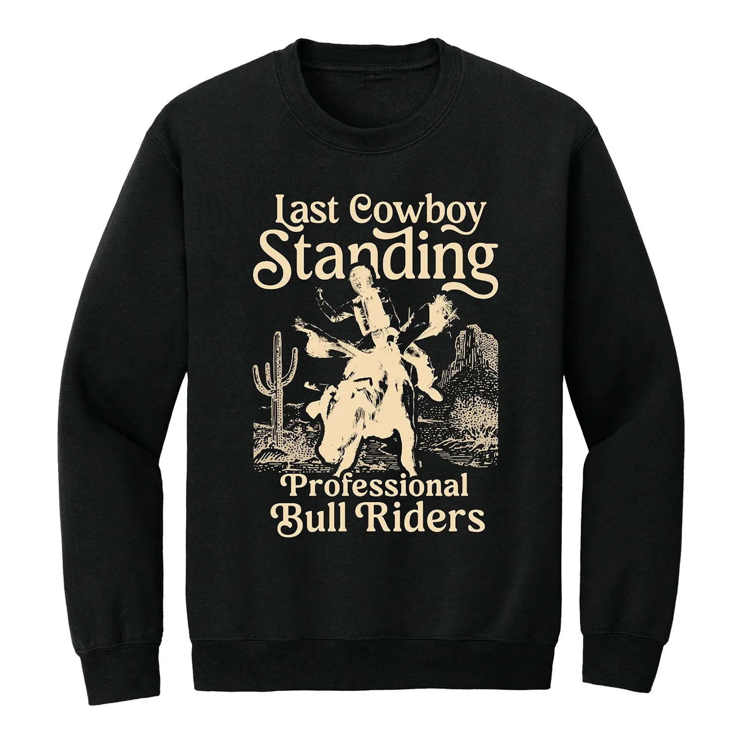 PBR Last Cowboy Standing Crewneck Sweatshirt - Black sold by PBR