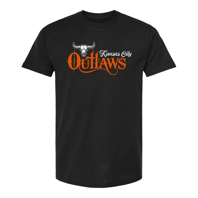 Kansas City Outlaws Logo T-Shirt - Black sold by PBR