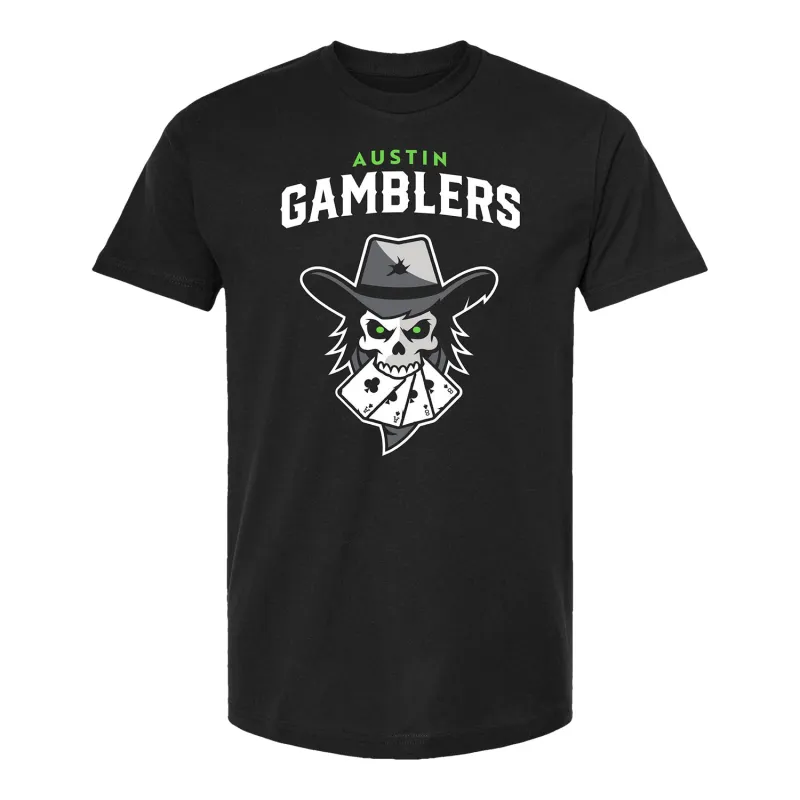Austin Gamblers Logo T-Shirt - Black sold by PBR