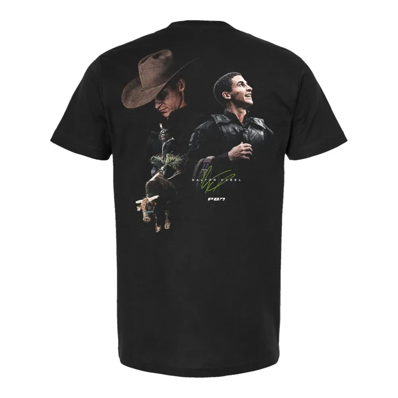 Dalton Kasel Signature Portrait Rider T-Shirt - Black sold by PBR
