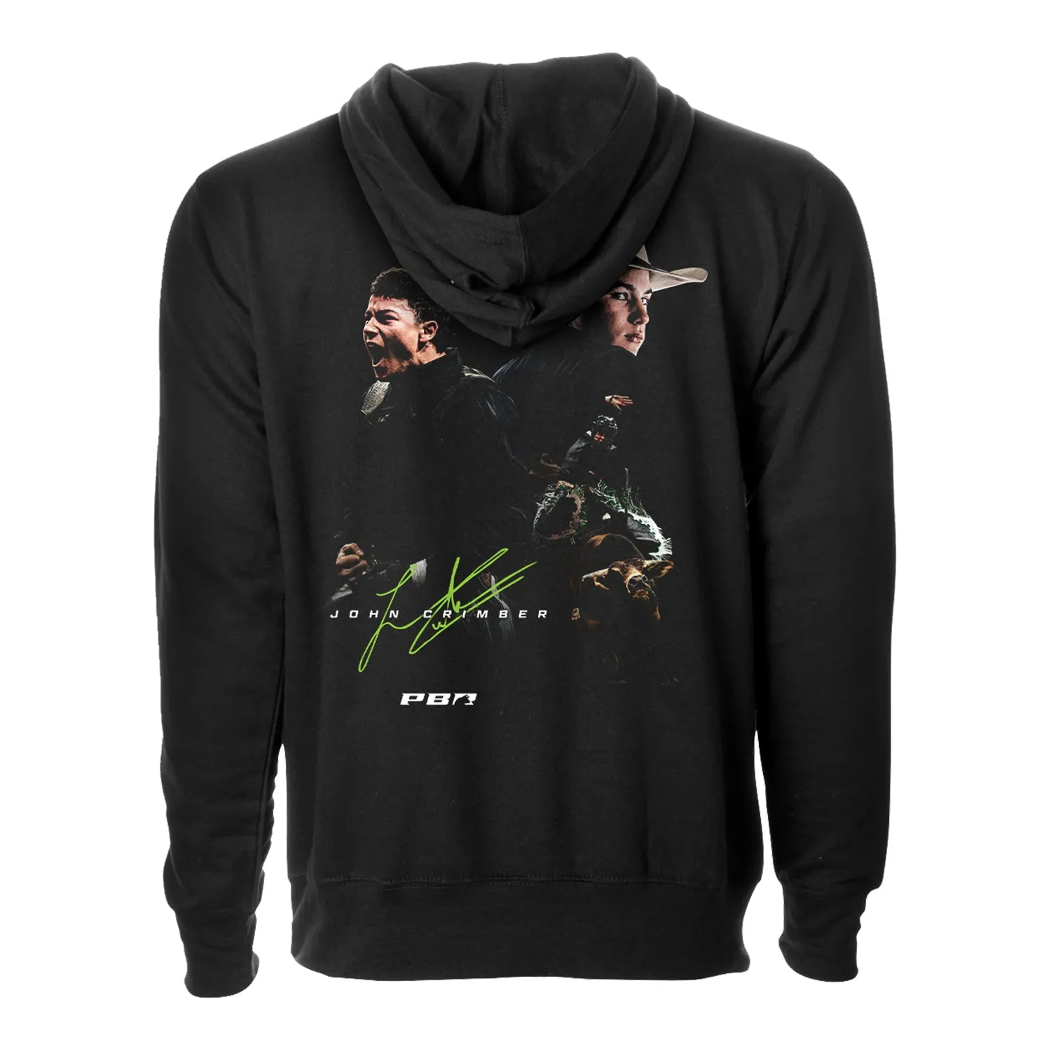 John Crimber Signature Portrait Rider Hoodie - Black sold by PBR