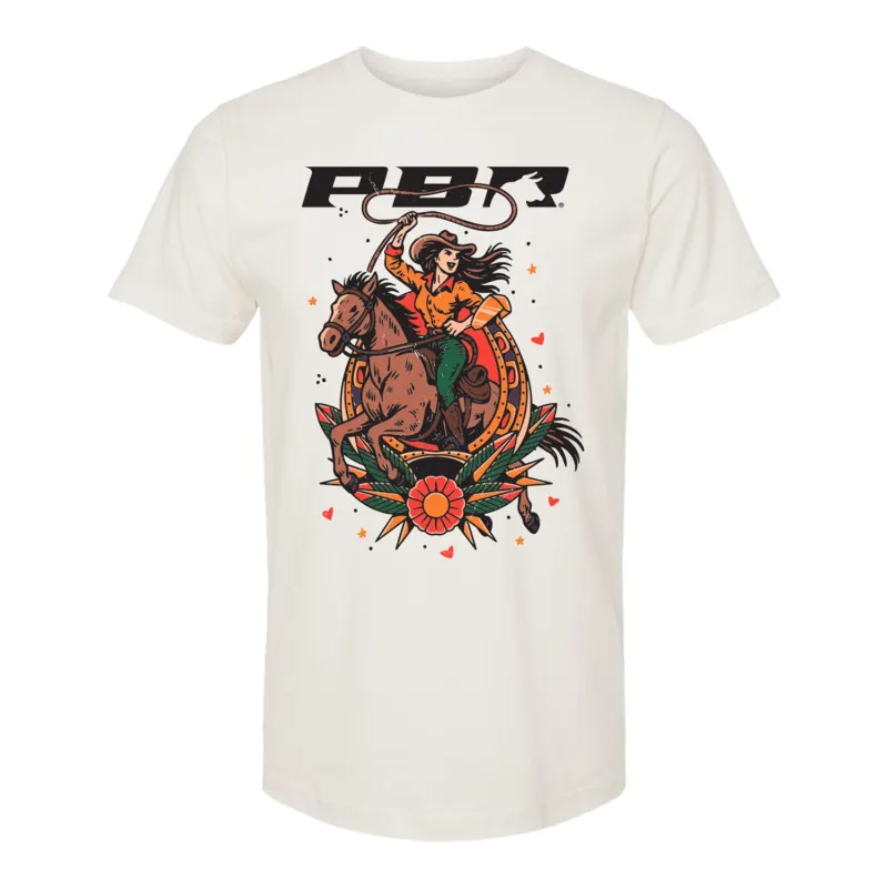 PBR Ladies Cowgirl T-Shirt - Vintage White made by PBR