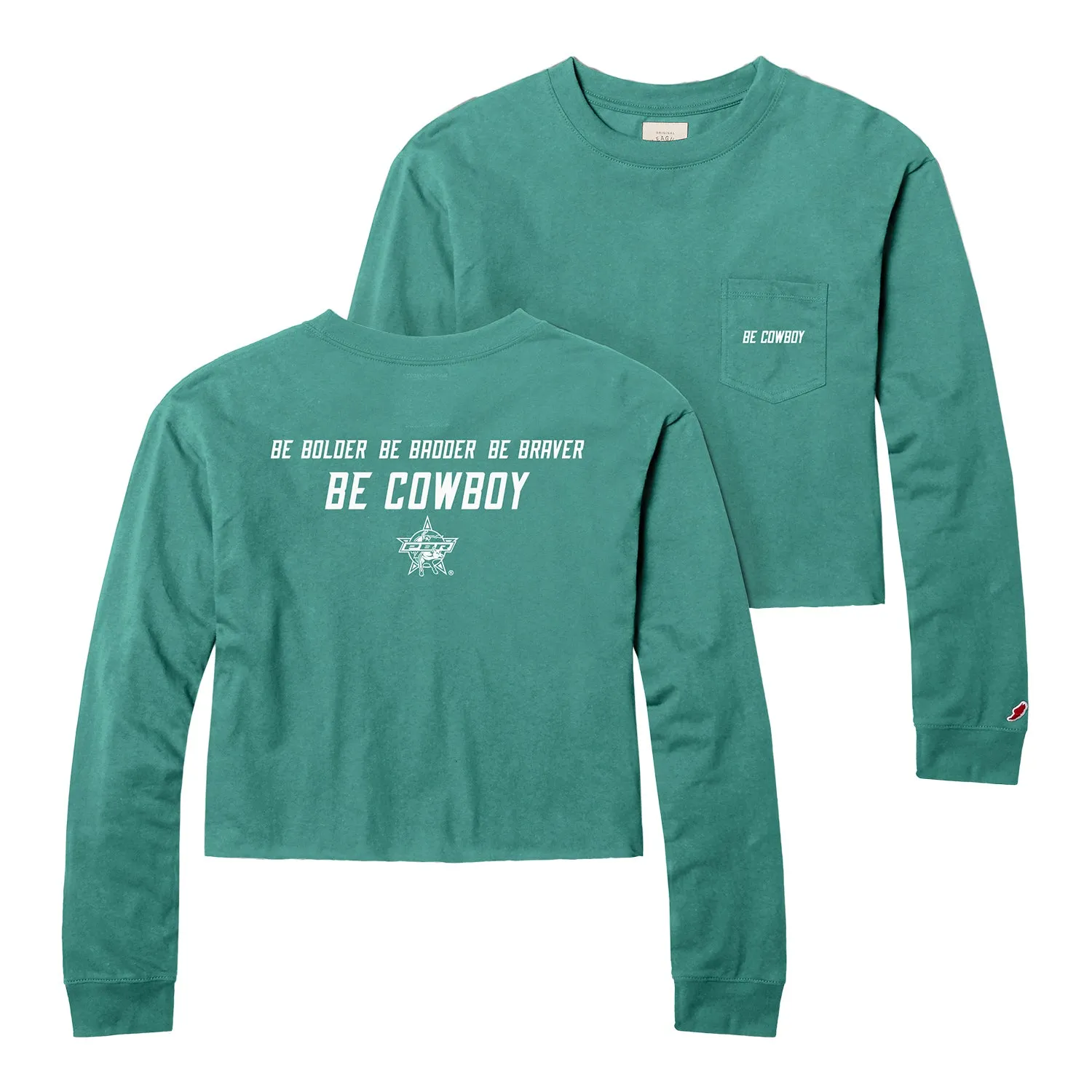 PBR Ladies Be cowboy Cropped L/S Shirt - Jade sold by PBR
