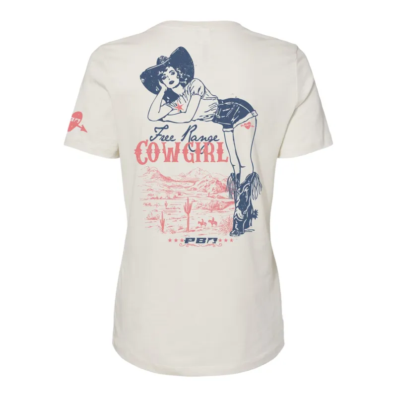 PBR Ladies Free Range Cowgirl T-Shirt - Vintage White made by PBR