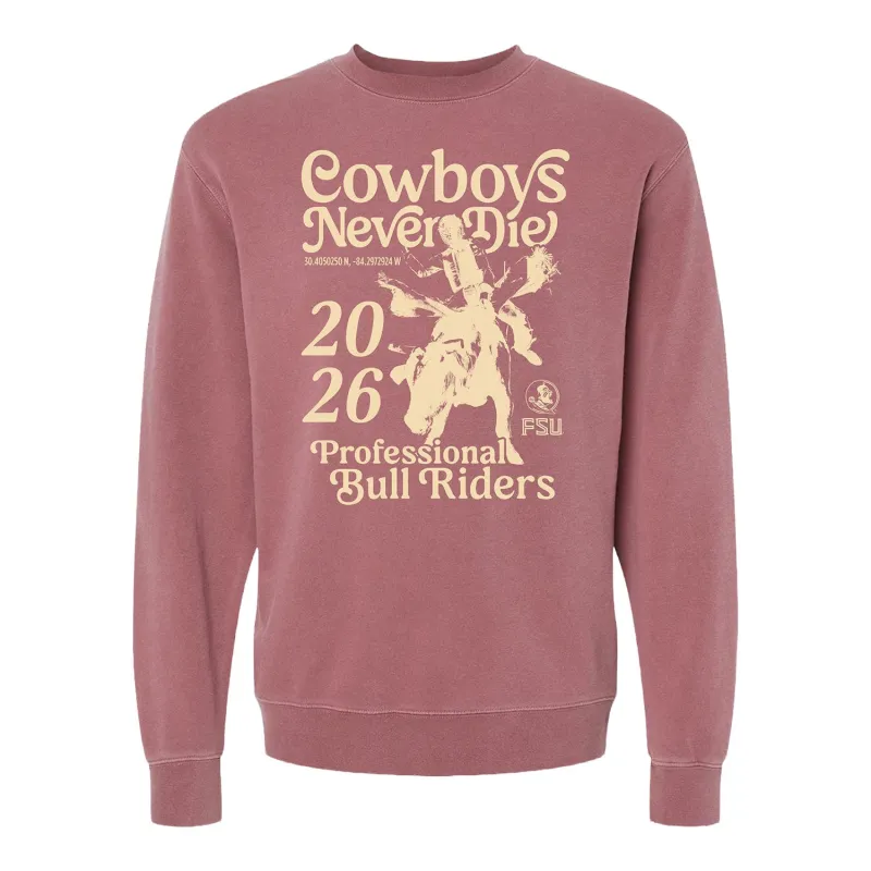 PBR FSU Cowboys Never Die Coordinates Crewneck - Maroon made by PBR