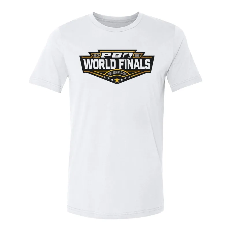 PBR 2026 World Finals Online Exclusive Signature Logo T-Shirt - White made by 500 Level