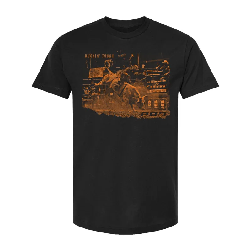 PBR Buckin' Tough Action Stamp T-Shirt - Black made by PBR