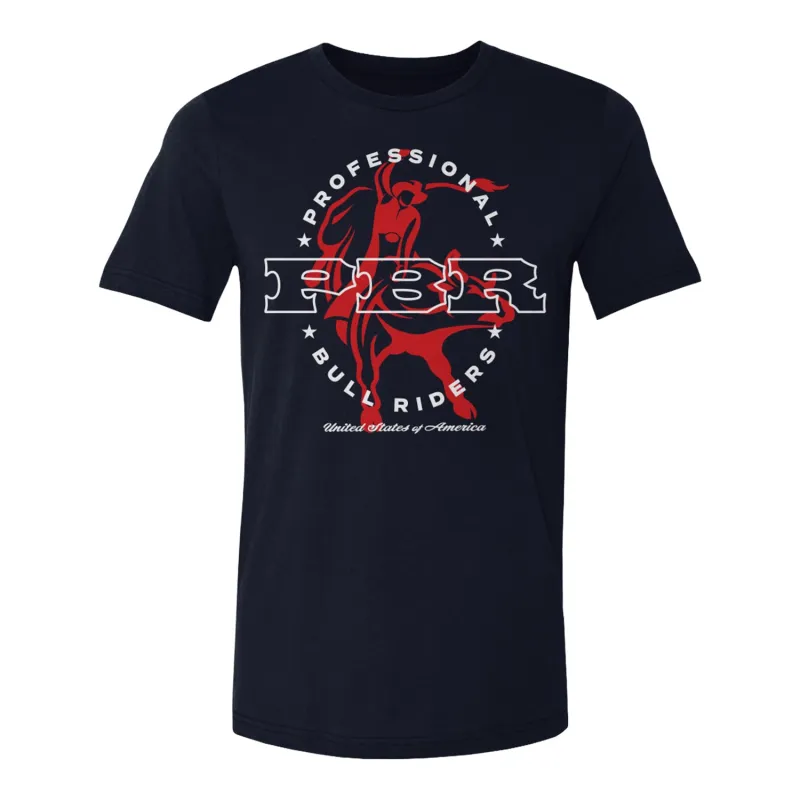 PBR United States of America Script T-Shirt - Navy made by PBR