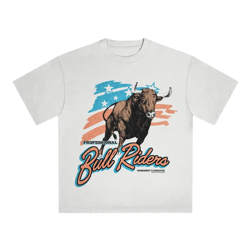 PBR Waving Flag & Bull T-Shirt - White made by PBR